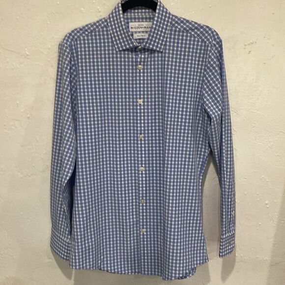 Mizzen+Main long sleeve button down All Size Small Blue/white Trim Fit - Picture 1 of 4